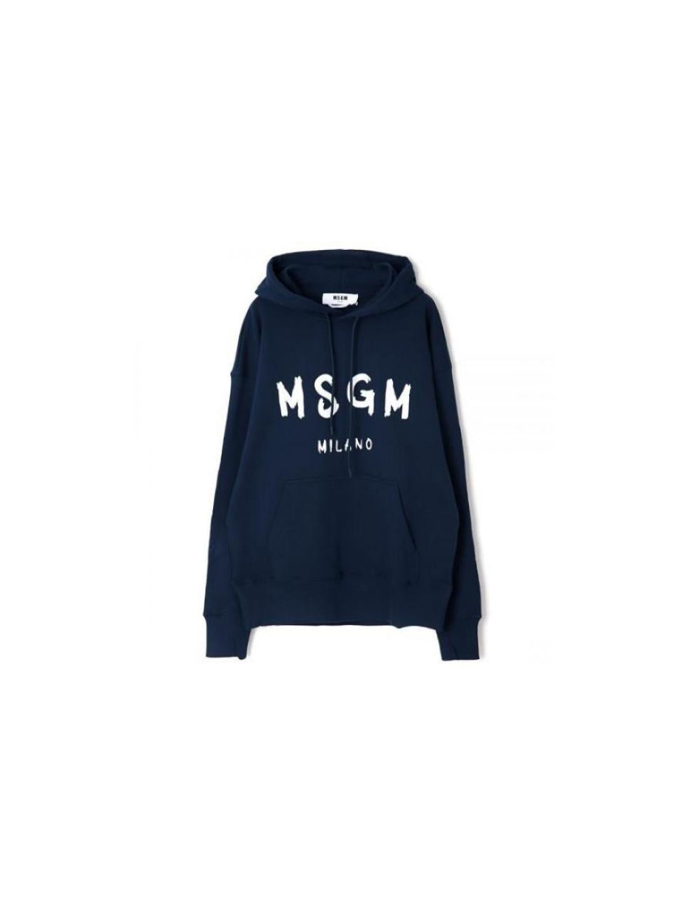 MSGM Brushed Logo Hooded Sweatshirt for Men 3540MM515 237799 89
