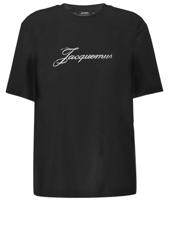 JACQUEMUS Black Cotton Logo T-Shirt