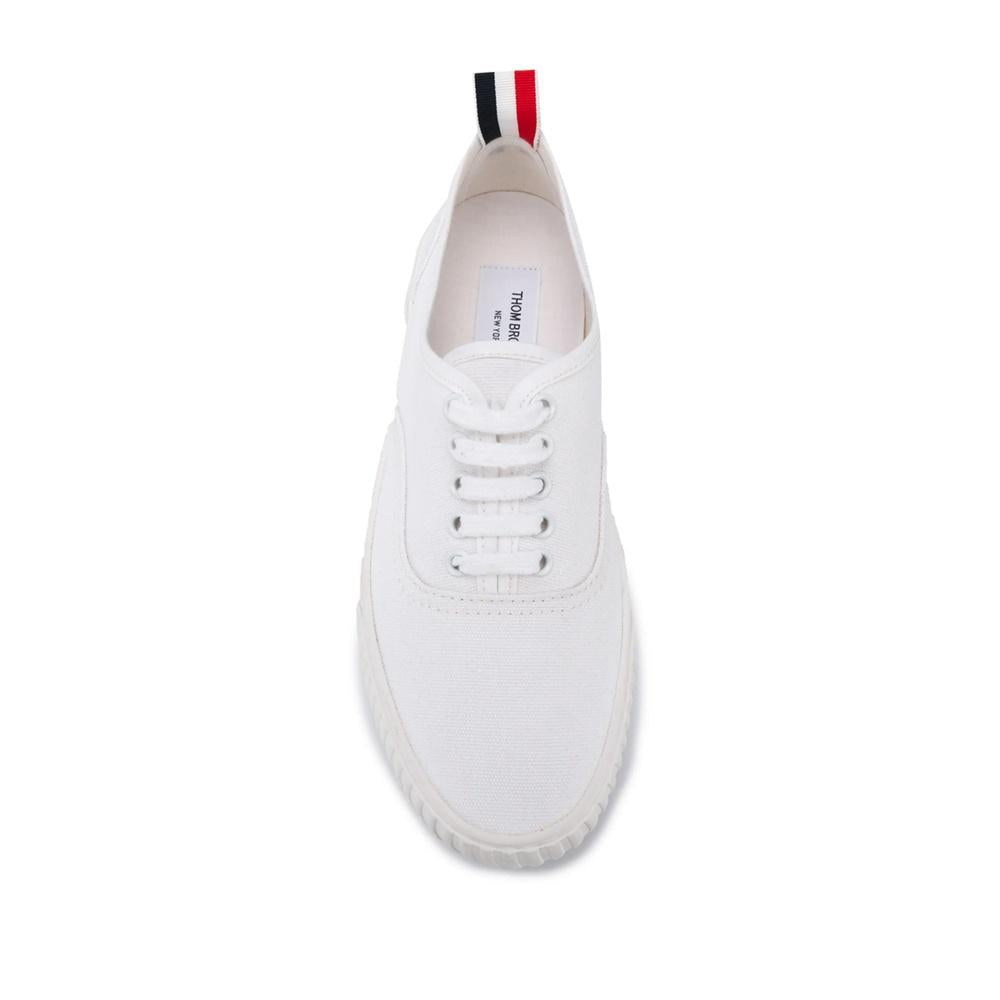 THOM BROWNE Canvas Heritage Low-Top Sneakers Women White