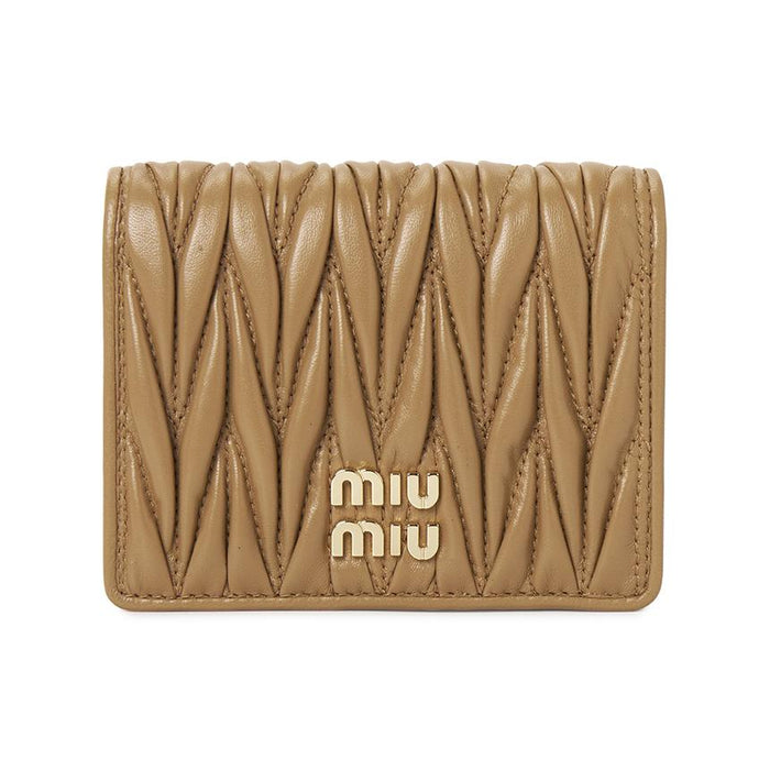 Miu Miu Matelassé Leather Compact Wallet for Women
