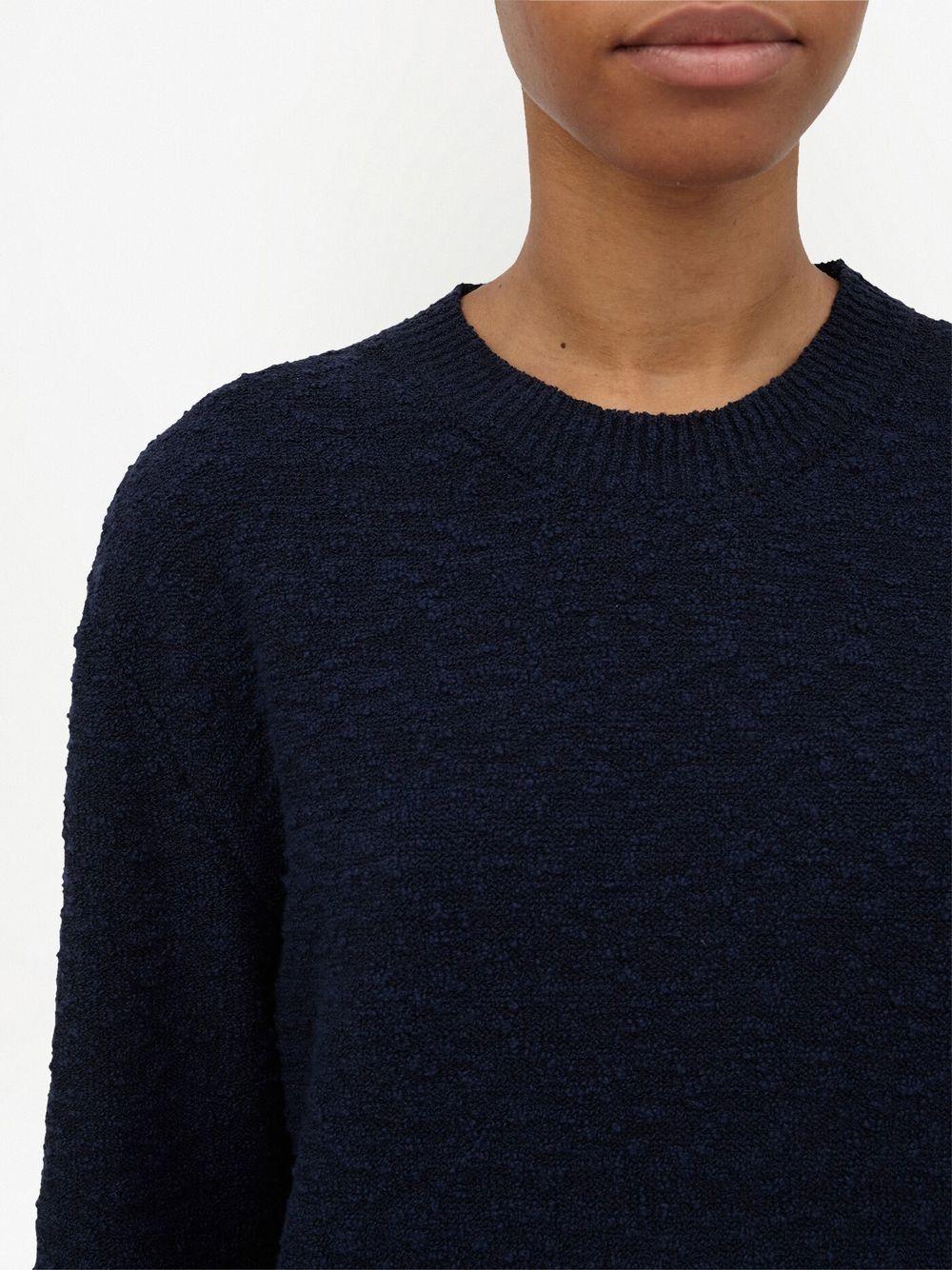 Maison Margiela Navy 4-Stitch Round Neck Knit Sweater Women