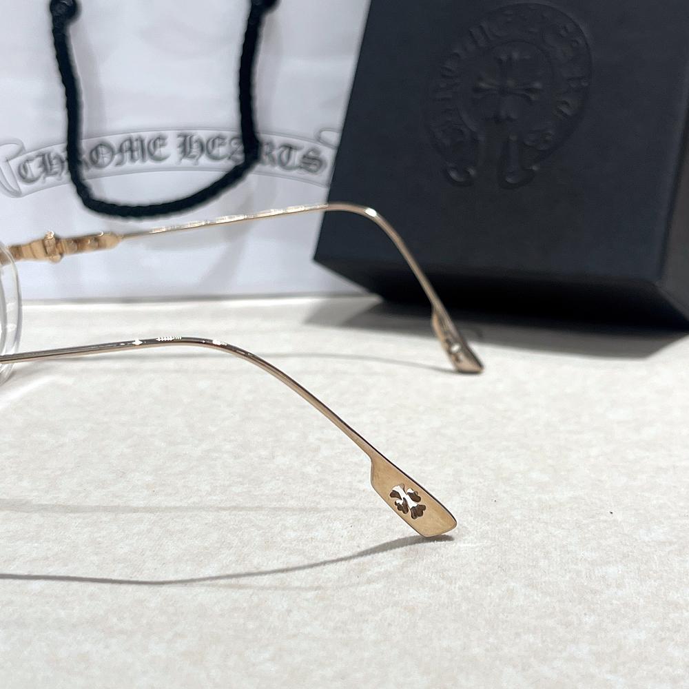 Chrome Hearts Crystal Gold-Tone Sextynine Eyeglasses Unisex