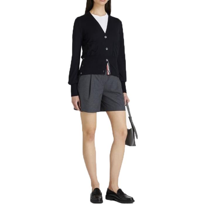 THOM BROWNE Relaxed Fit Cardigan with Back Tricolor Stripe FKC301A 06162 415