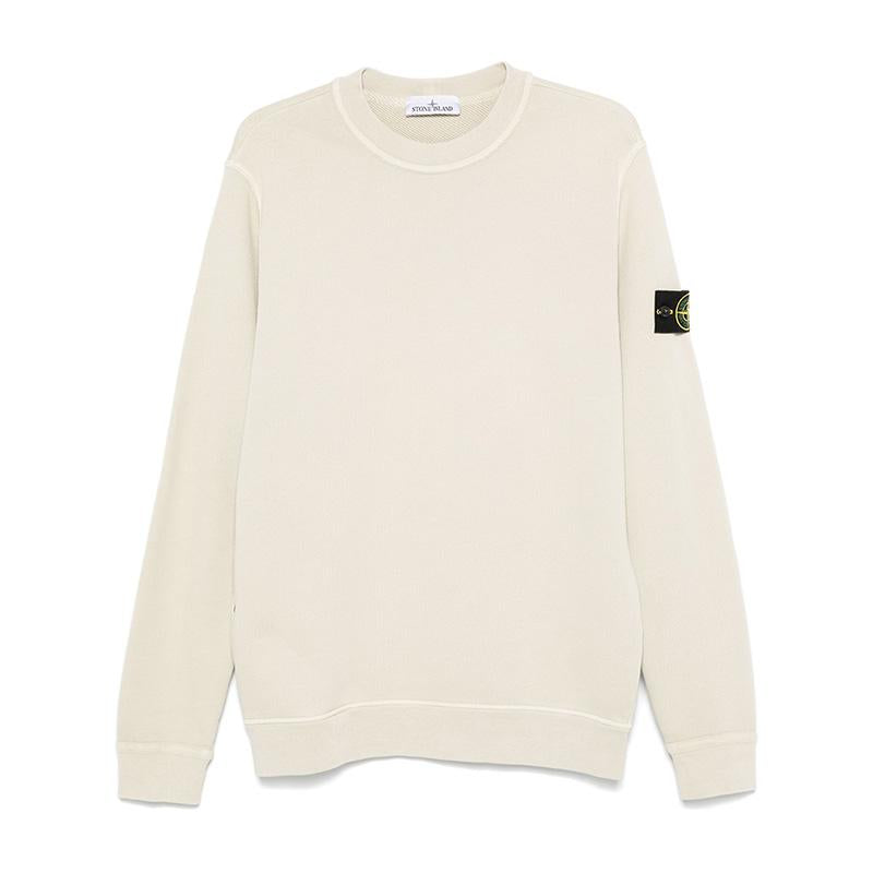 STONE ISLAND Old Effect Cotton Sweatshirt Plaster Color Men’s