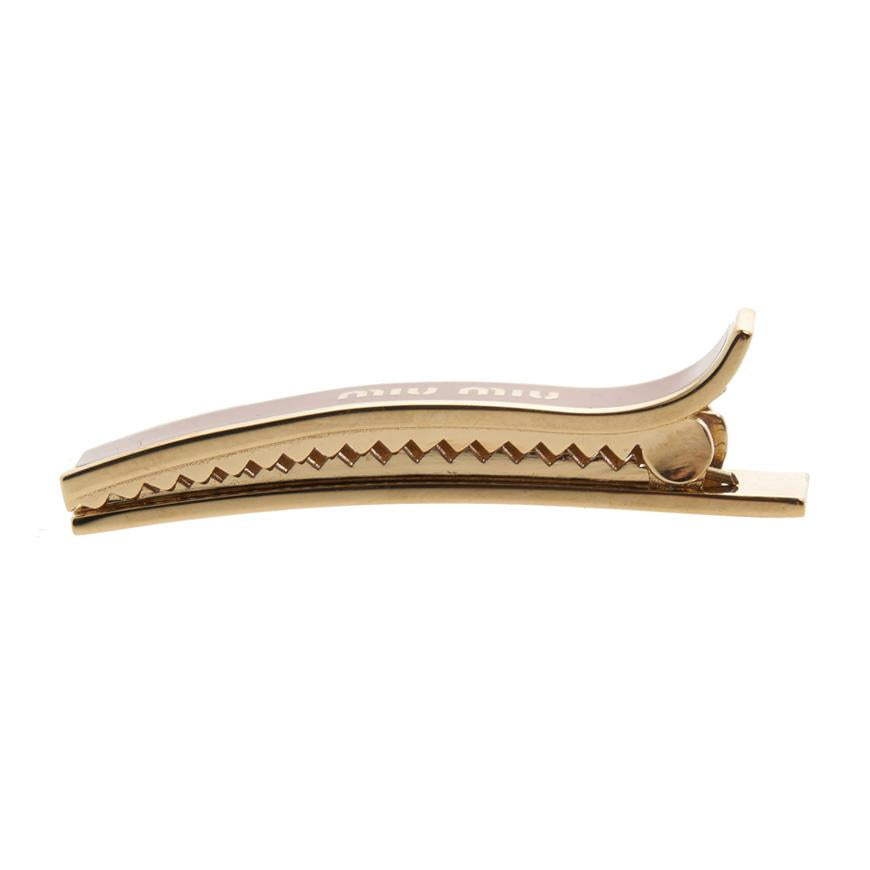 Miu Miu Engraved Hair Clip Women’s Black Accessory