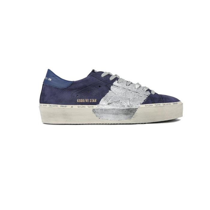 GOLDEN GOOSE Navy Silver Hi Star Low-Top Sneakers