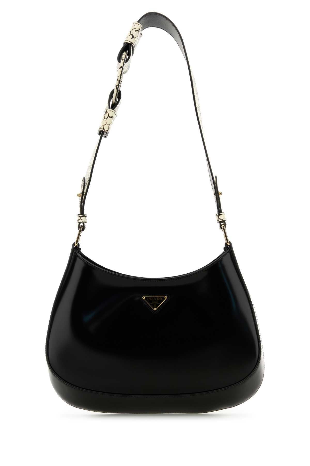 PRADA Leather Shoulder Bag Black