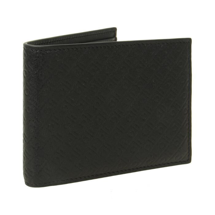 Ferragamo Monogram Bifold Wallet Men’s Leather Black