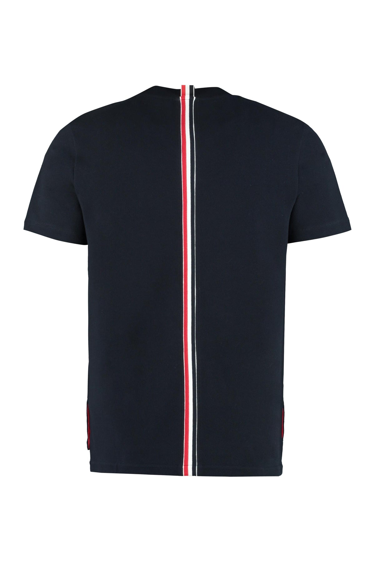 THOM BROWNE Navy Cotton Short Sleeve T-Shirt