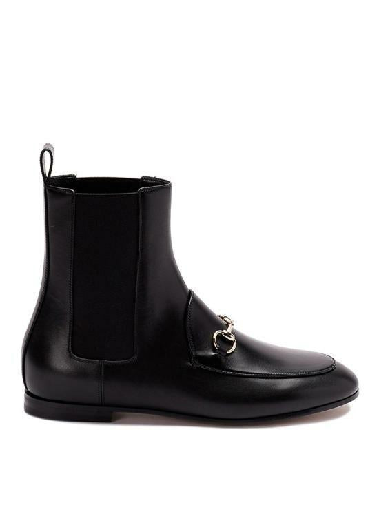 GUCCI Black Leather Jordan Mid-Calf Boots