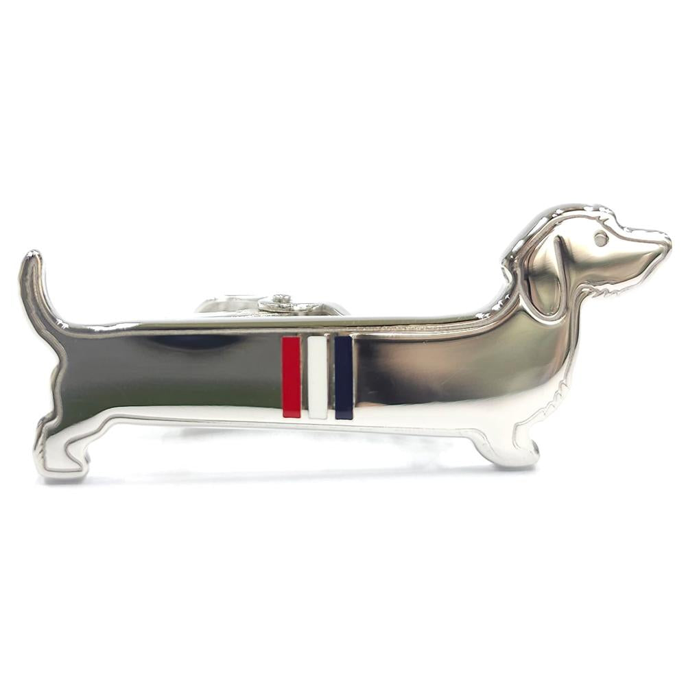 THOM BROWNE Silver Hector Limousine Tie Bar Tie Clip Three-Stripe