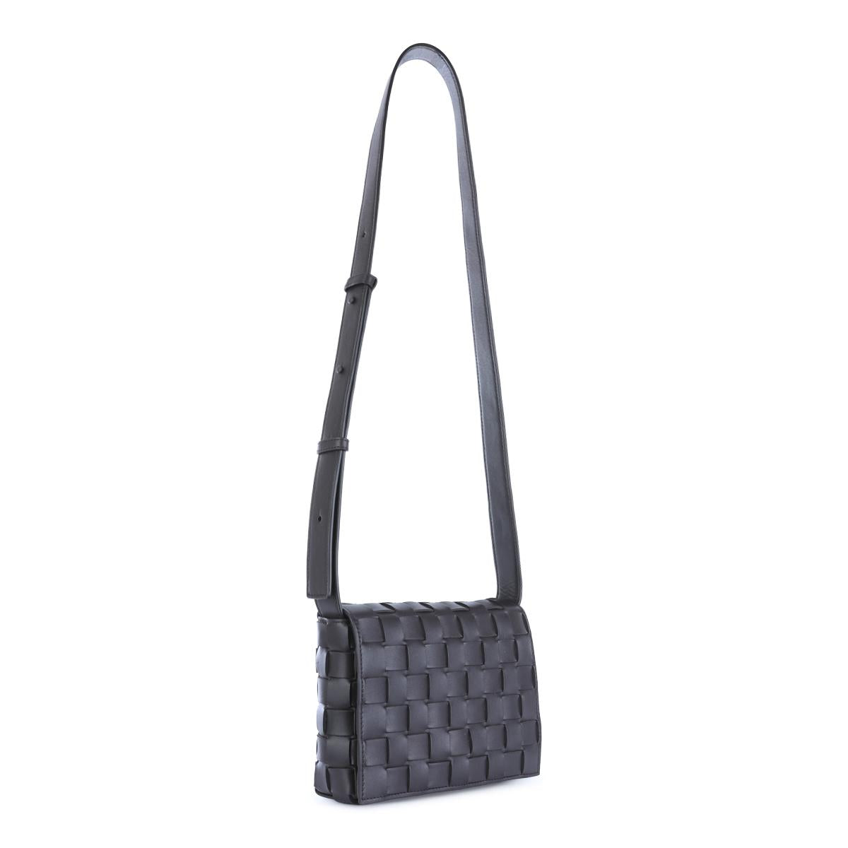 Bottega Veneta Black Leather Crossbody Bag