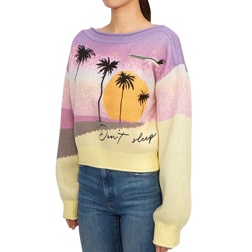 House of Sunny Women’s Off-Shoulder Knit Sweater Multi Color