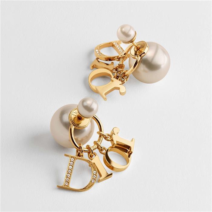 DIOR Tribales Pearl Gold-Tone Earrings