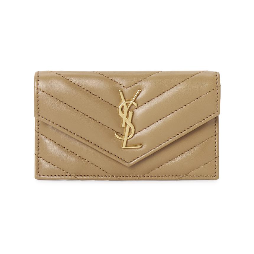 Saint Laurent Cassandra Fragment Leather Card Holder Wallet 612808 AAA44 2357