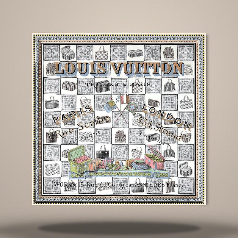 Louis Vuitton Damiergram Square 90 Black Scarf M96657