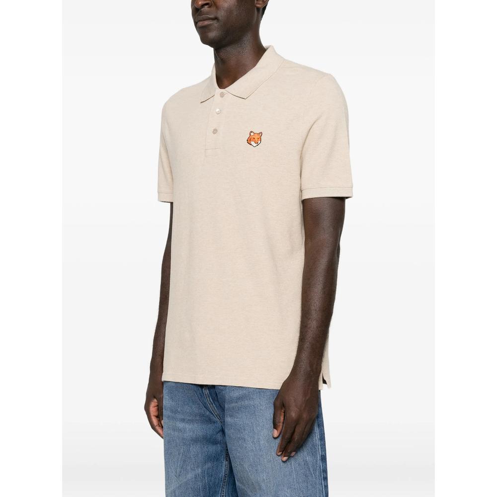 Maison Kitsune Cotton Pique Polo Shirt for Men Navy