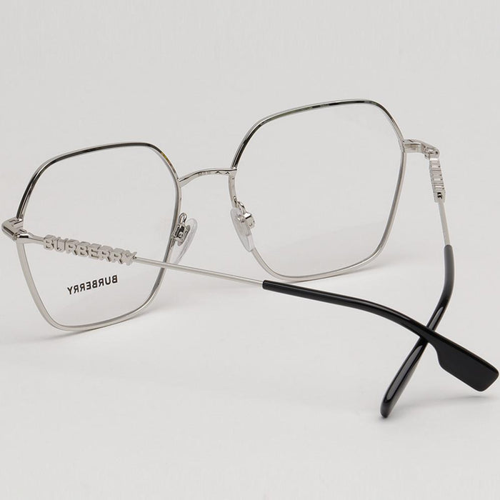 BURBERRY Silver Geometric Eyeglass Frames Unisex Fashion BE1381 1005
