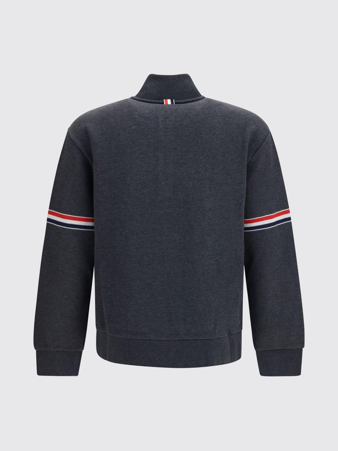 THOM BROWNE Grey Cotton Crewneck Sweatshirt for Men