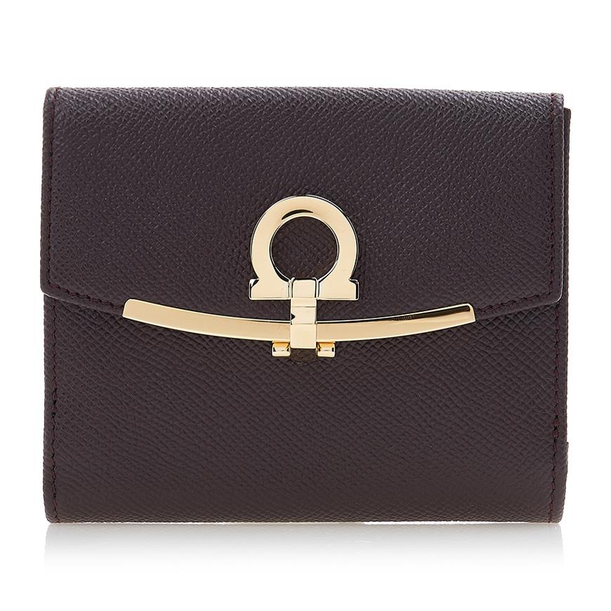 Ferragamo Gancini French Bifold Wallet for Women 22 C877 GANACHE BROWN 0758590