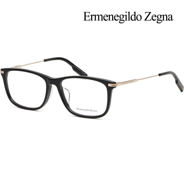 Zegna Black Square Acetate Eyeglass Frames Asian Fit Unisex EZ5233D 01A