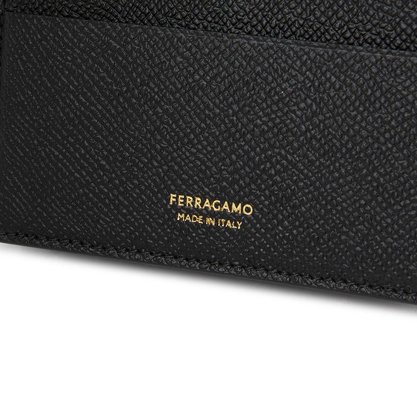 Ferragamo Gancini Men’s Leather Card Holder Wallet 661607 0781793