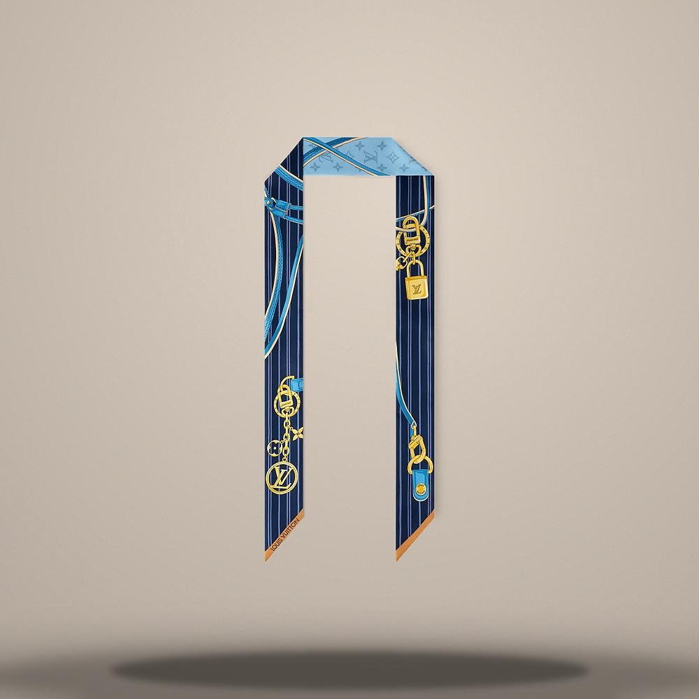 Louis Vuitton My Neverfull BB Light Blue Bandeau Scarf