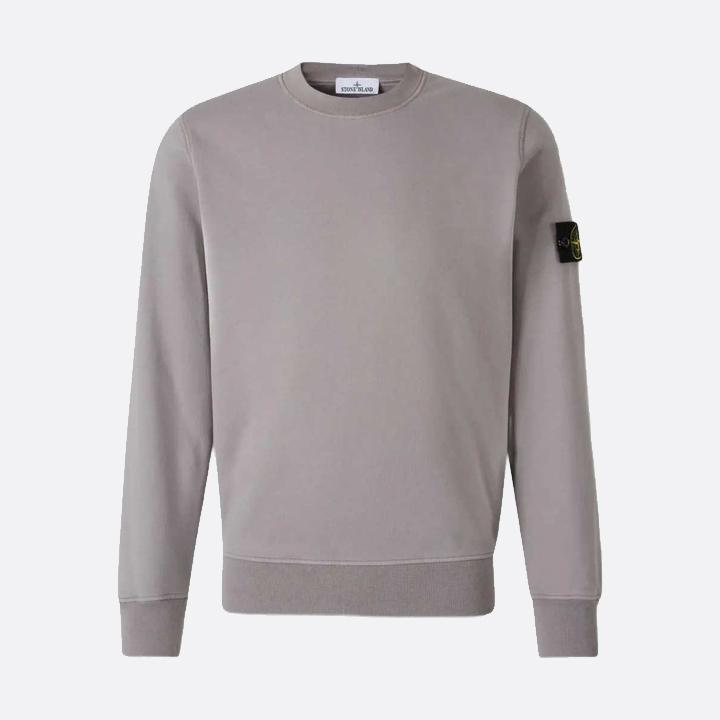 STONE ISLAND Grey Fleece Crewneck Sweatshirt Men L2S156100060 S0051 V0060