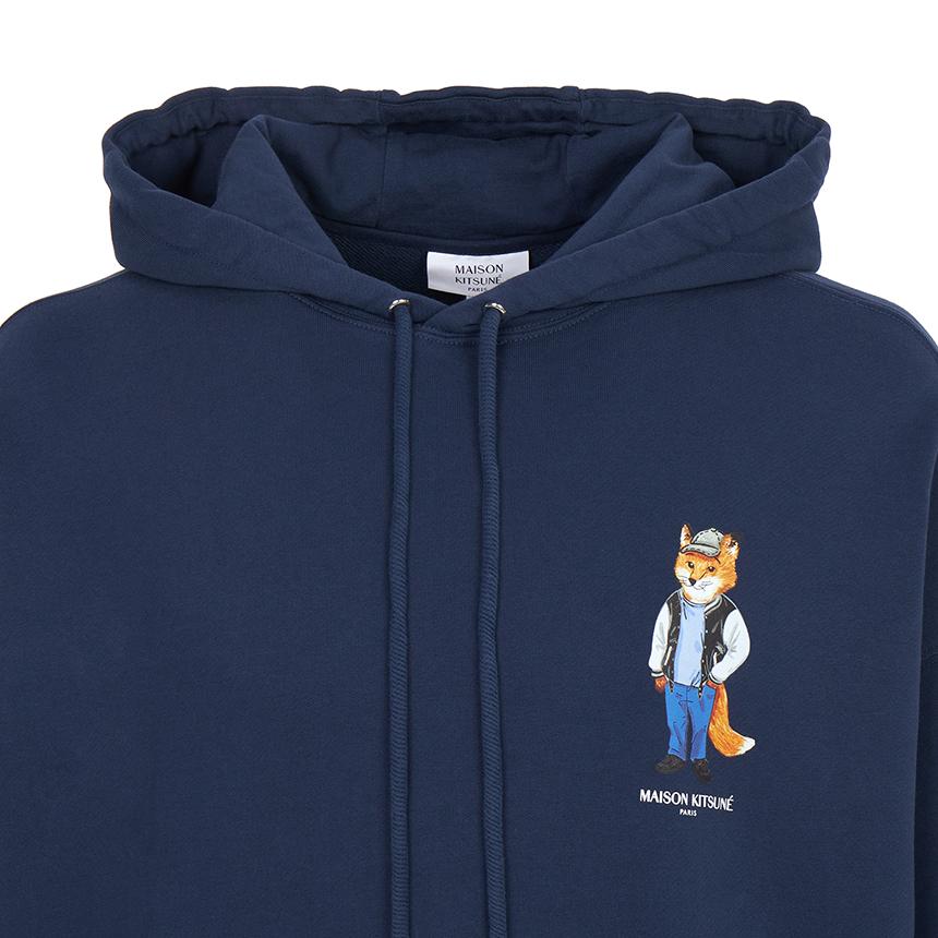 Maison Kitsune Dressed Fox Logo Men’s Hoodie Black Cotton