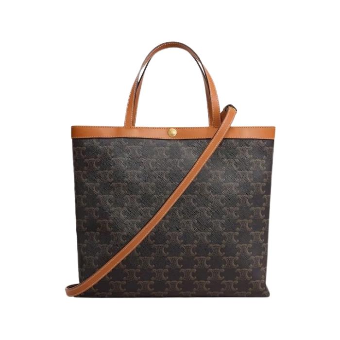 CELINE Small Square Cabas Triomphe Canvas Shoulder Bag