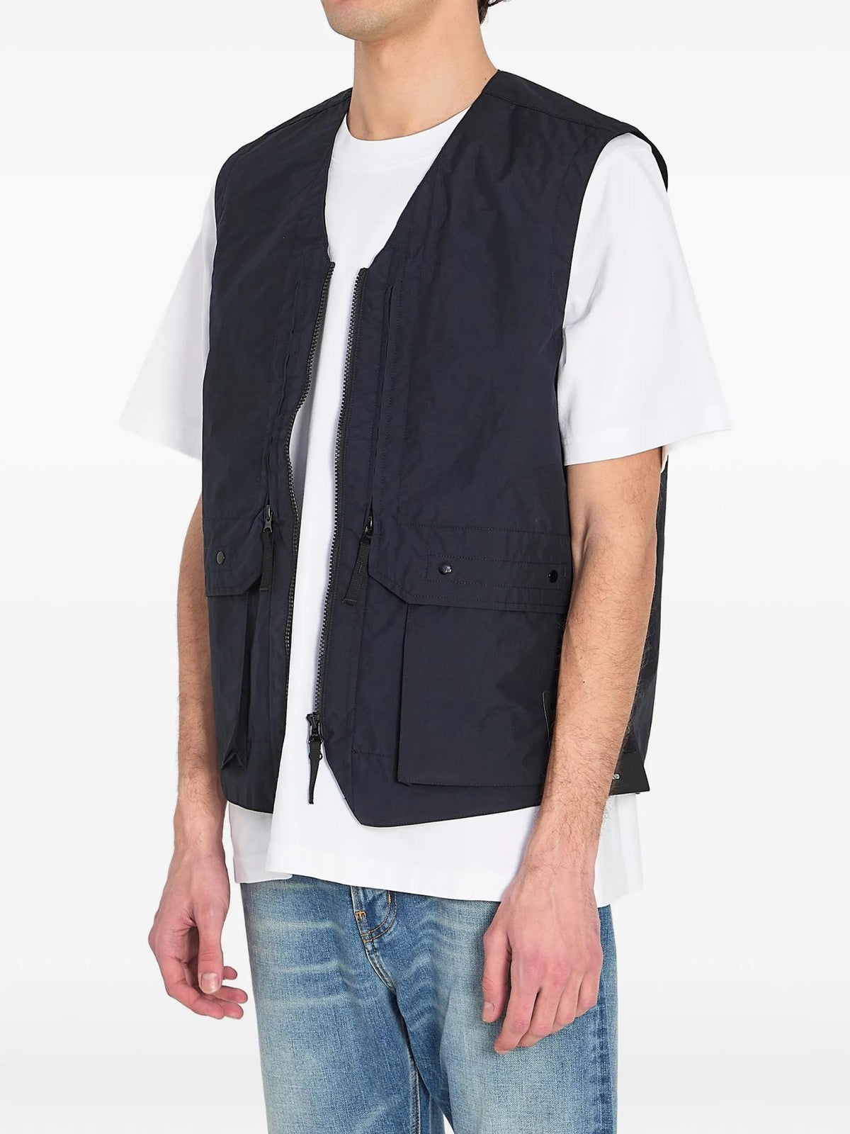 STONE ISLAND Black Nylon Down Vest