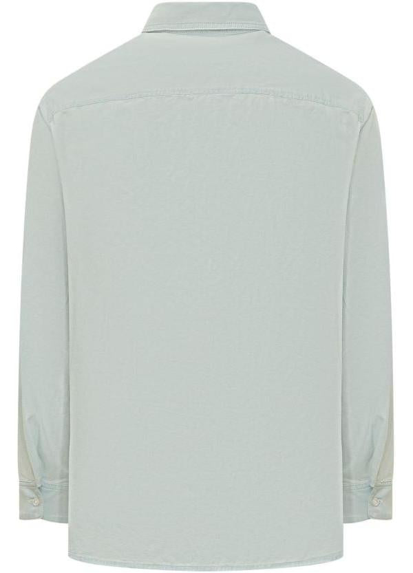 KENZO Stone Bleach Chambray Workwear Denim Long Sleeve Shirt