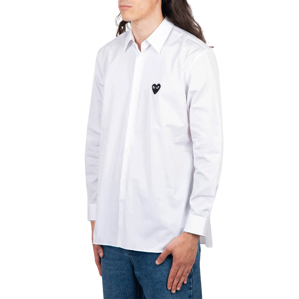 Comme des Garcons Black Heart Patch Men’s Long-Sleeve Shirt AZ B004 051 2