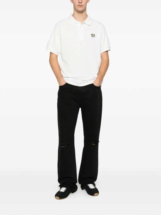 KENZO Men’s Cotton Polo Shirt FG55PO1014PU02 OFF WHITE DOM