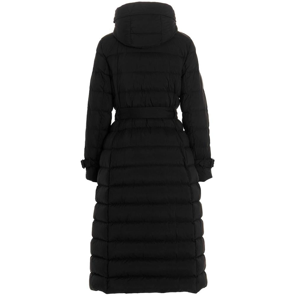 BURBERRY Black Belted Long Down Puffer Coat