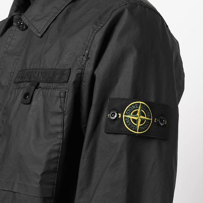 STONE ISLAND Black Aggressive Gommato Shirt Jacket 7615A0230 V0029
