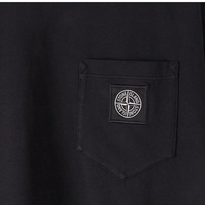 STONE ISLAND Junior Pocket Short Sleeve T-Shirt Black