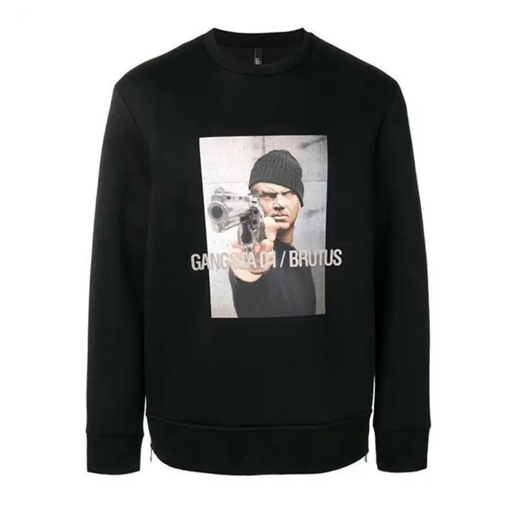 Neil Barrett Gangster Brutus Neoprene Black Sweatshirt