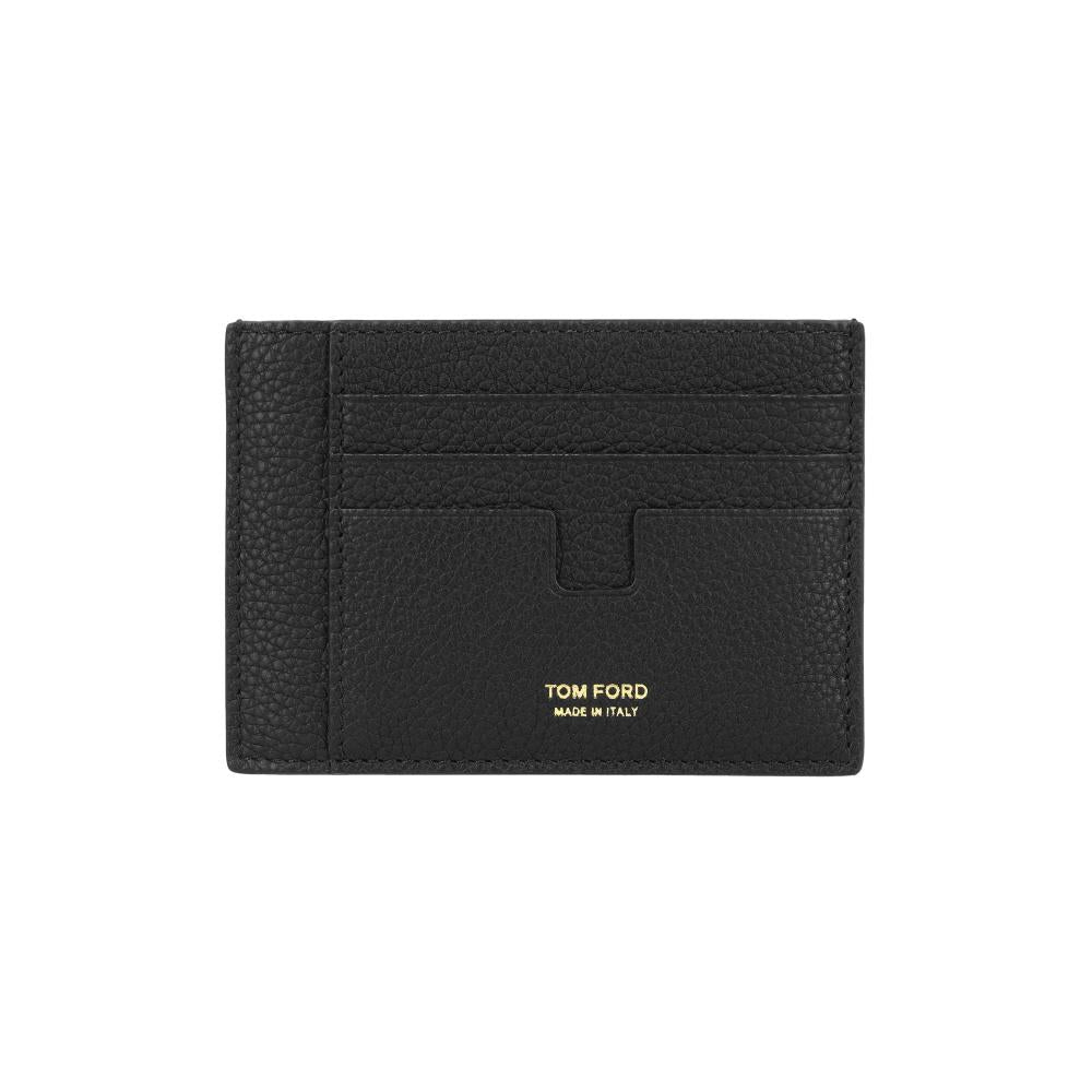 TOM FORD Classic Logo Grain Leather Men's Card Holder Wallet