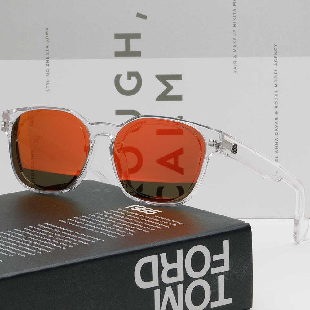 Moncler Transparent Acetate Mirror Flat Sunglasses ML0086 26U