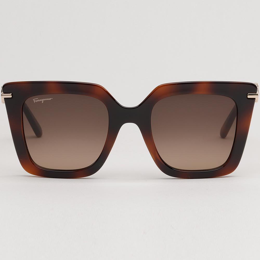 Ferragamo Havana Oversized Acetate Square Sunglasses Unisex SF1041S 238