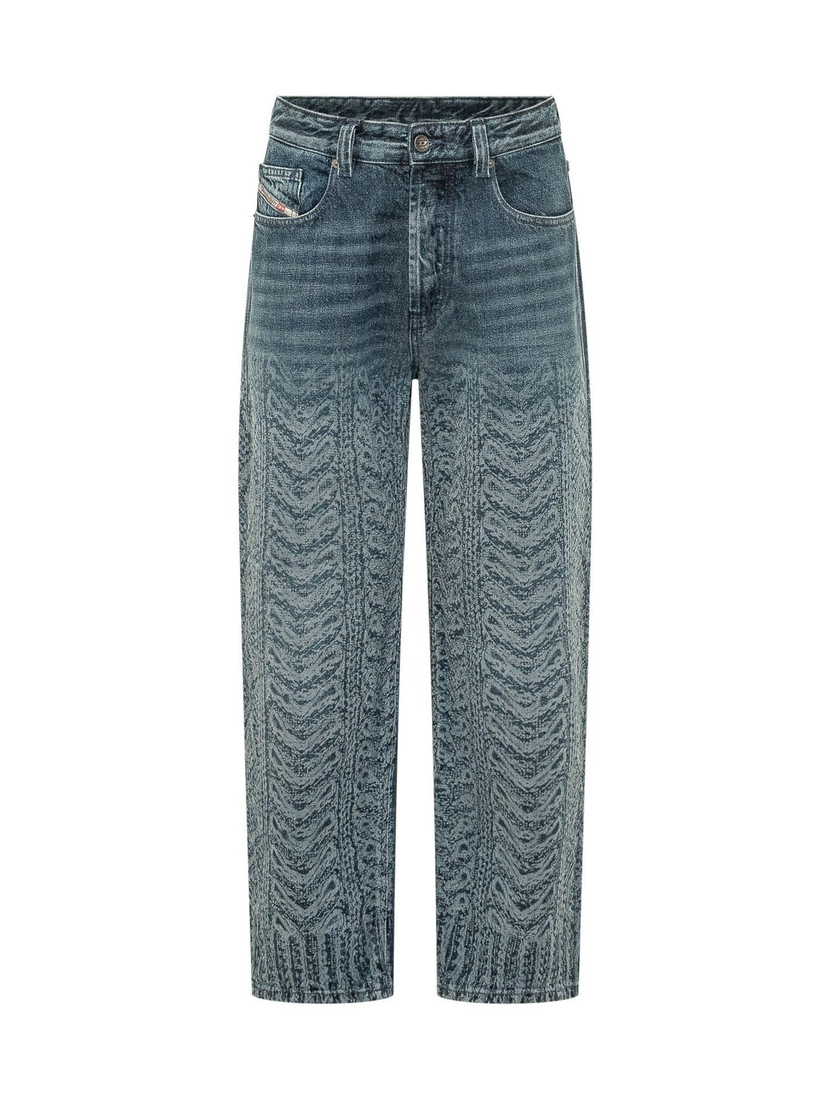 DIESEL Blue Cotton Straight-Leg Denim Jeans