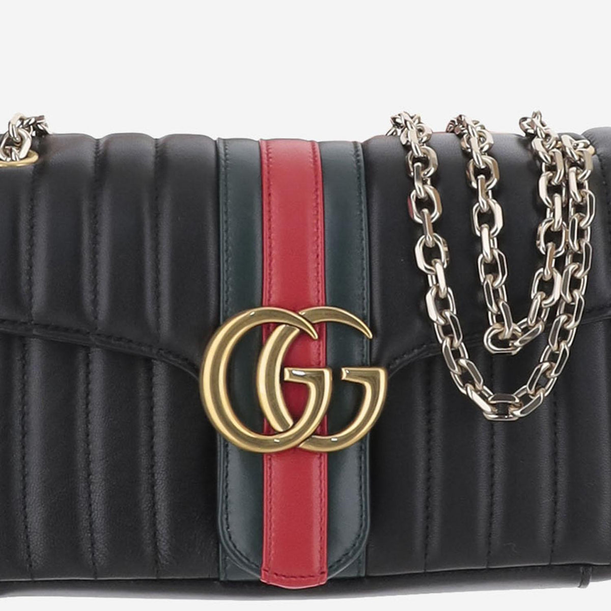 GUCCI Leather Shoulder Bag Black
