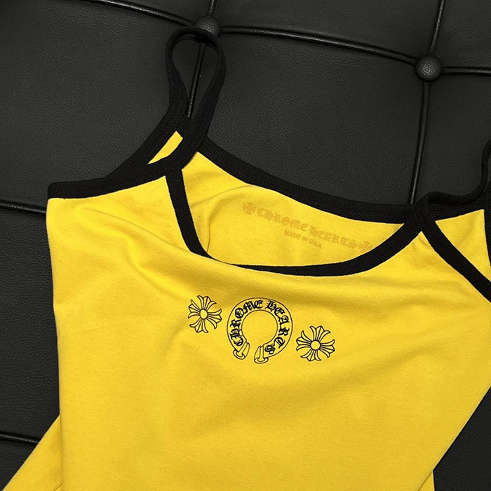 Chrome Hearts Yellow Horseshoe Logo Tank Top Shirt