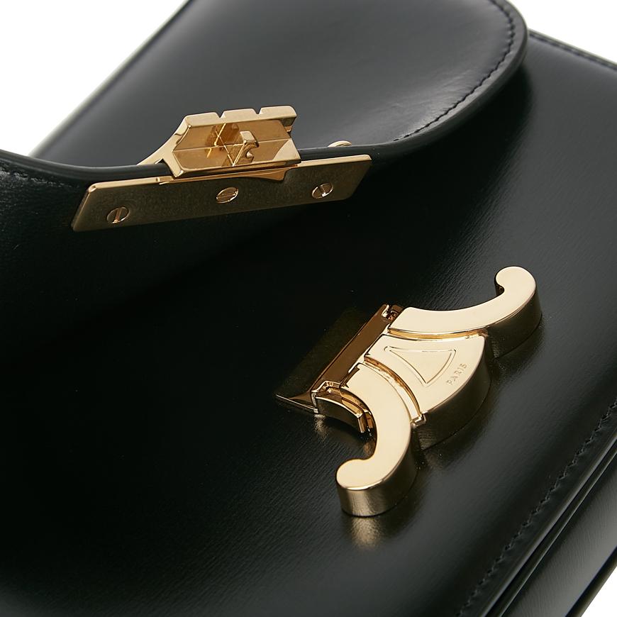CELINE Teen Triomphe Crossbody Bag Black Leather