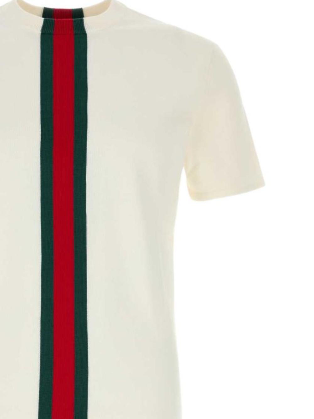 GUCCI Knit T-Shirt Men’s Navy Cotton Crewneck Top