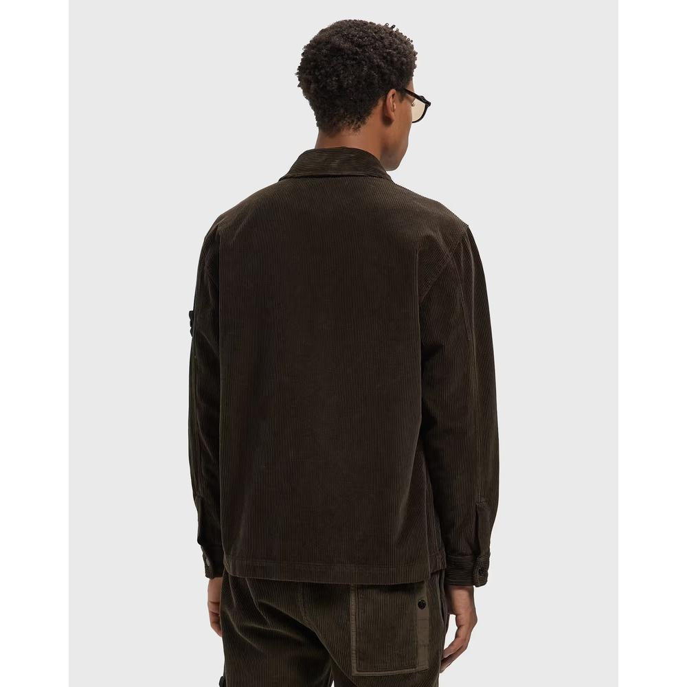 STONE ISLAND Corduroy Long Sleeve Shirt for Men Navy