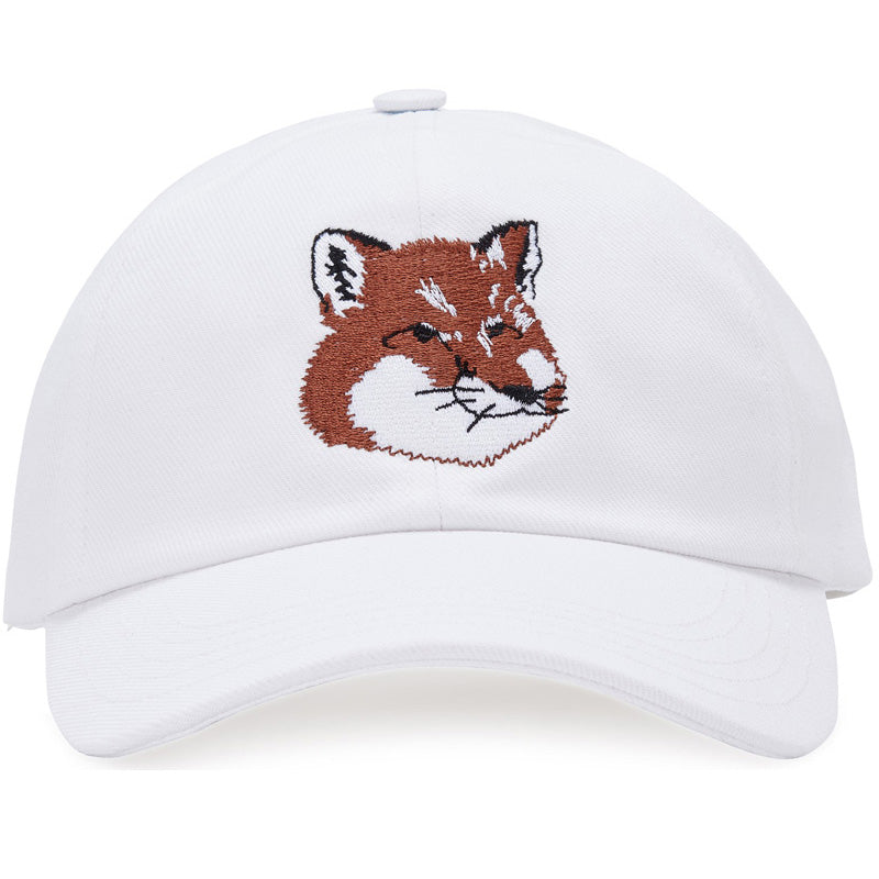 Maison Kitsune White Fox Head Logo Embroidered Unisex Baseball Cap HU06118WW0007