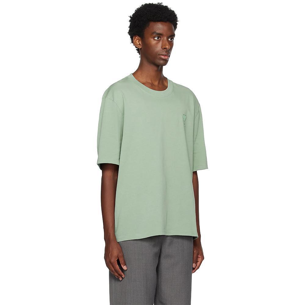 AMI Organic Cotton Jersey T-Shirt Green Jade Unisex