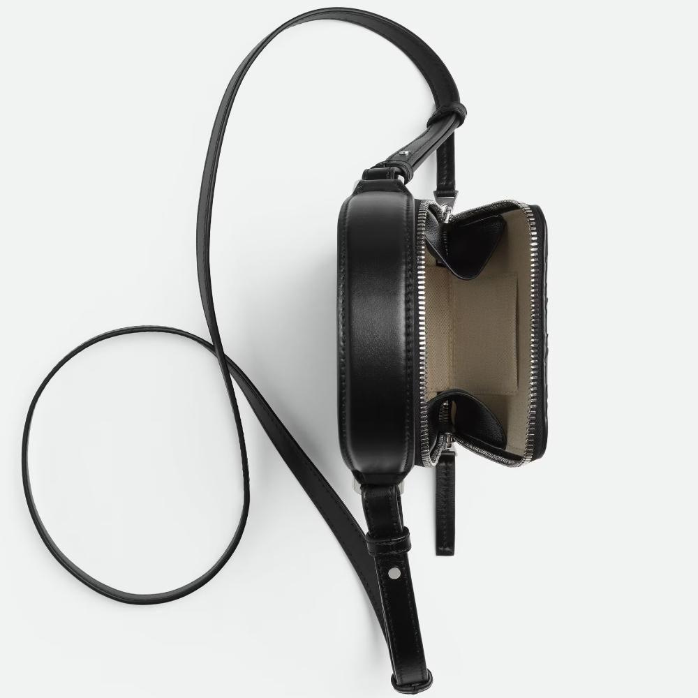 Bottega Veneta Getaway Phone Pouch Black Crossbody Bag